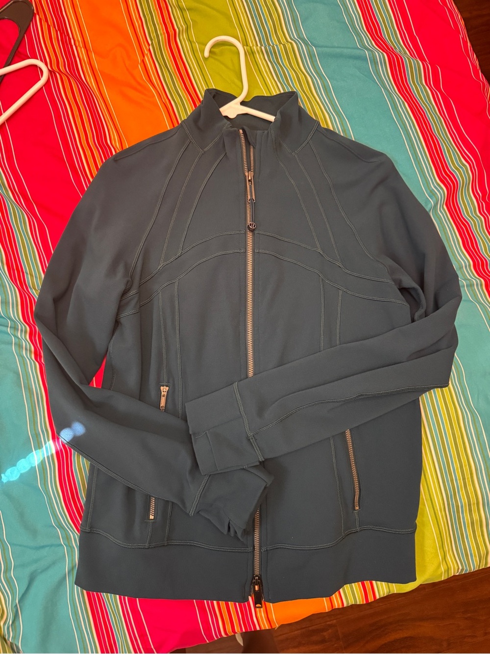 lululemon athletica indochine blue size 6 zip-up athletic blazer
